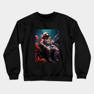 Astronaut On a Flower Planet Crewneck Sweatshirt